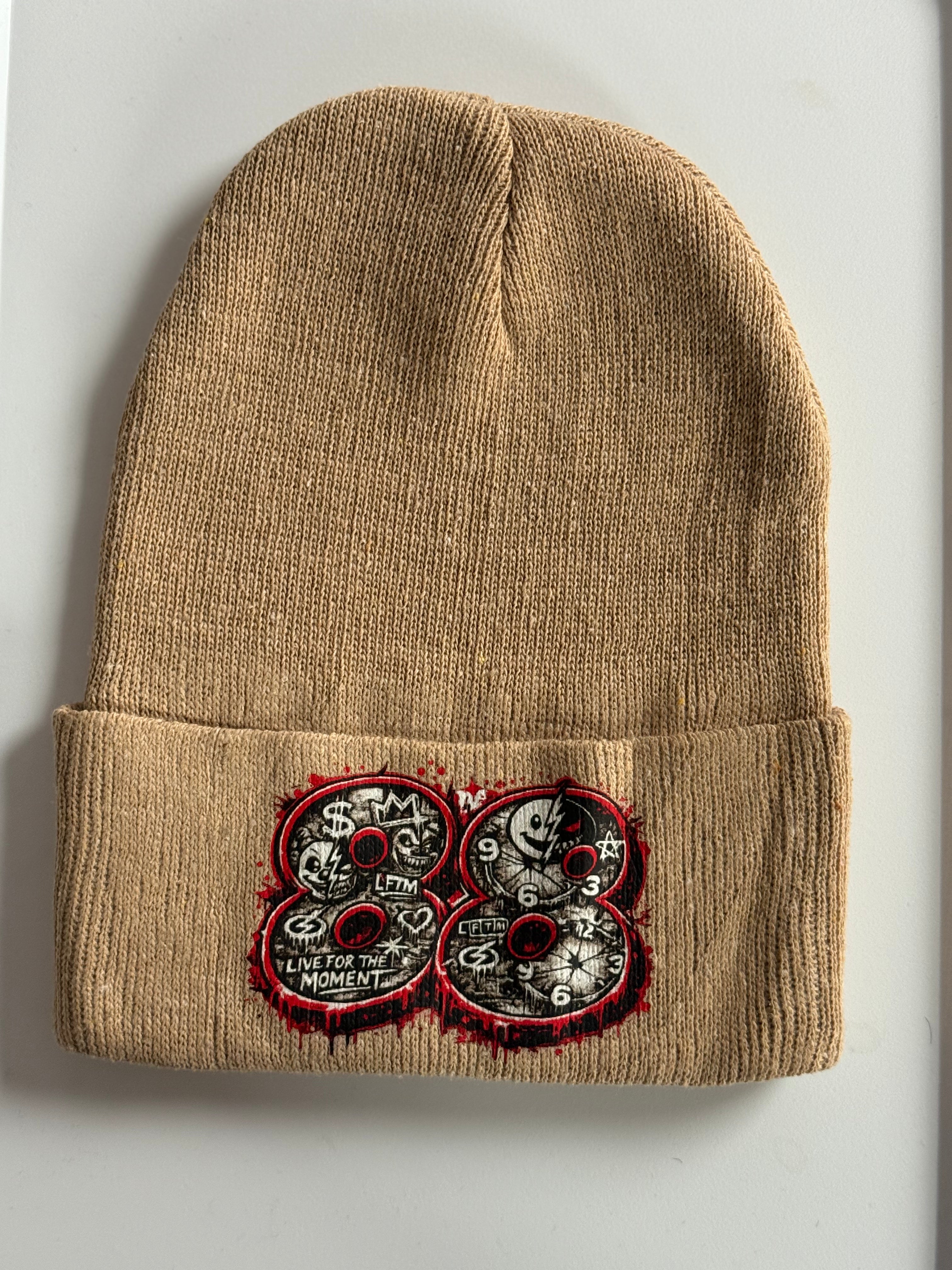 88 Tan/Red Beanie