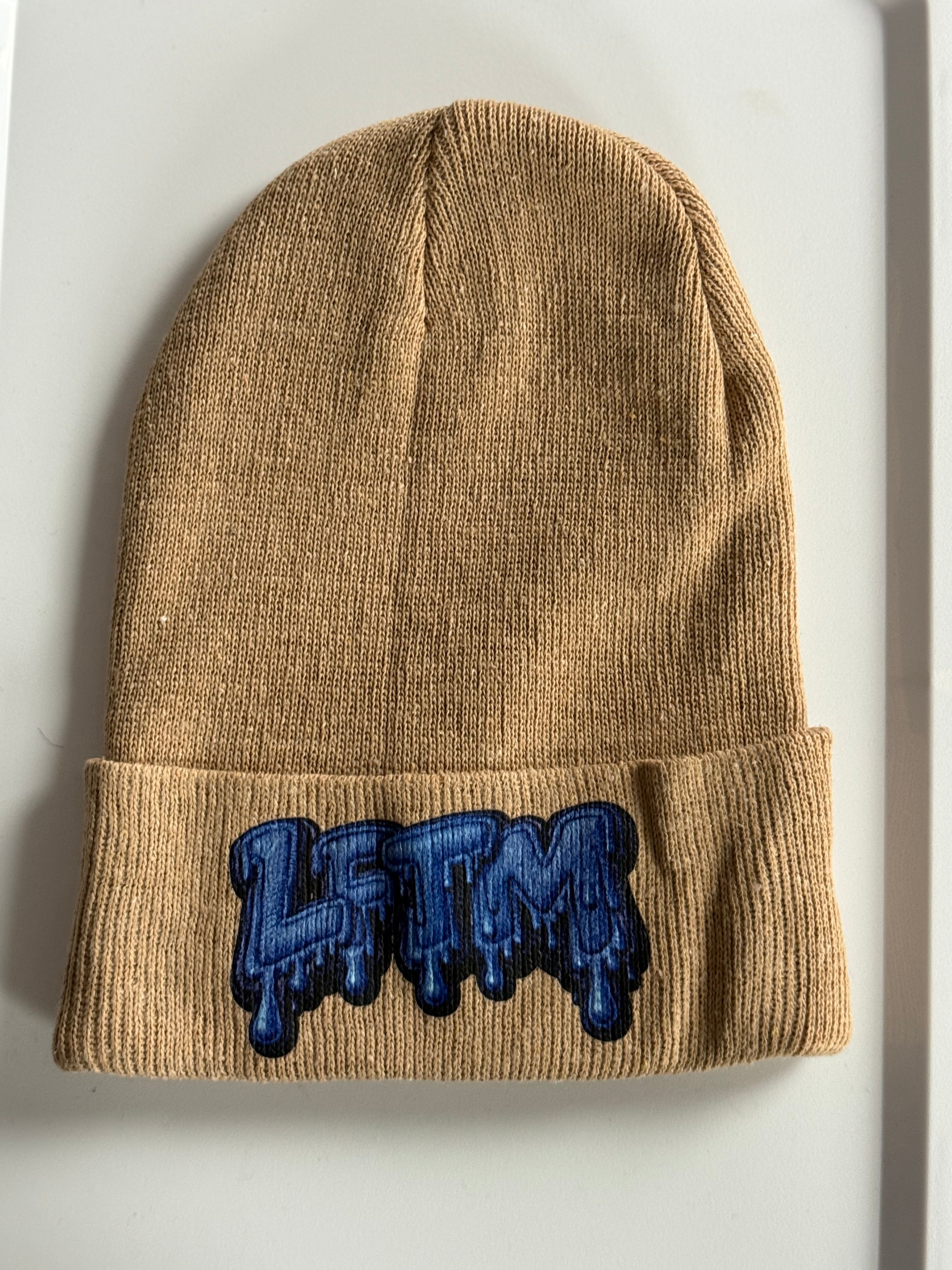 Drippy Tan/Blue Beanie