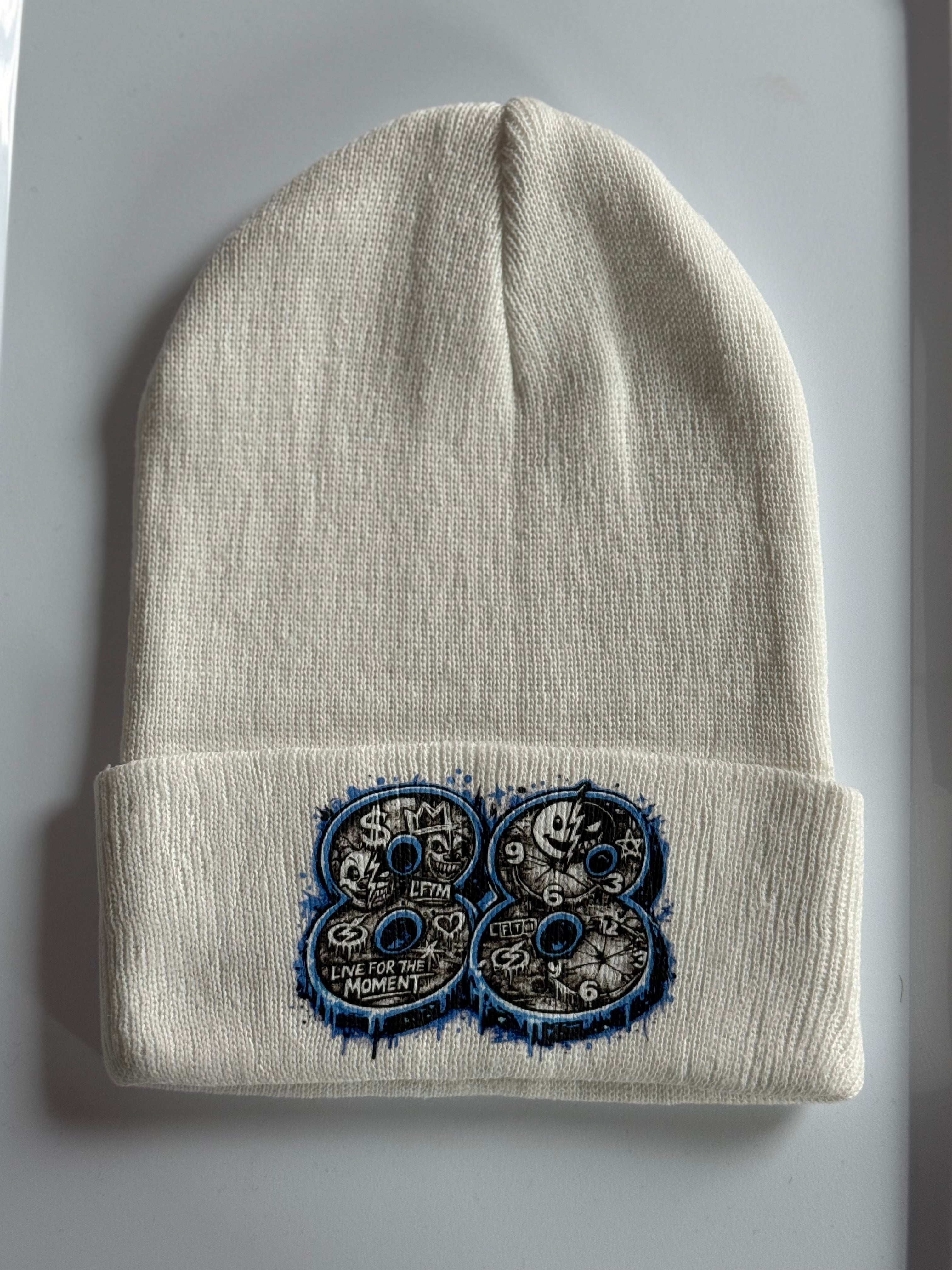 88 White/Blue Beanie
