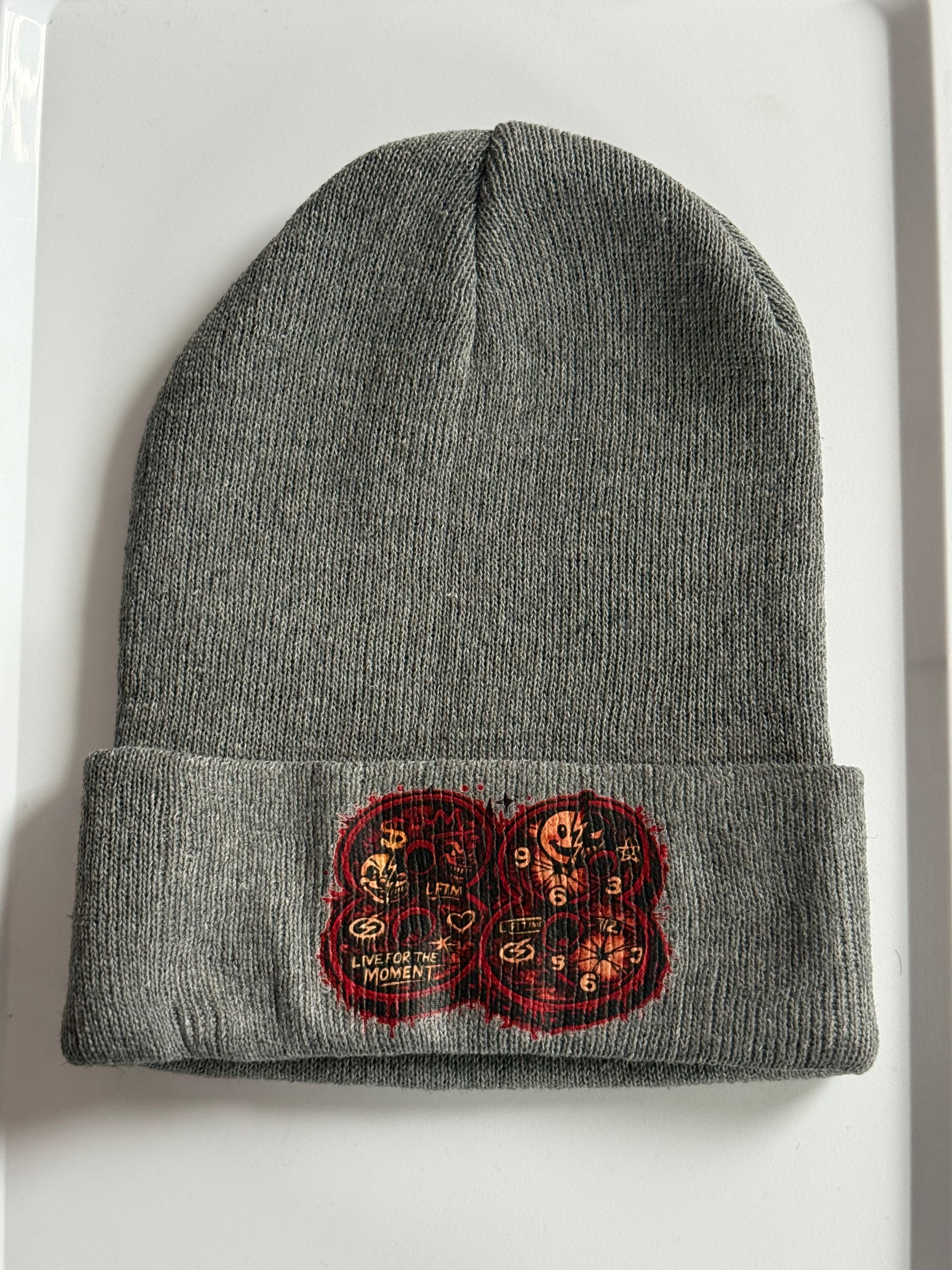 88 Grey/Burgundy Beanie