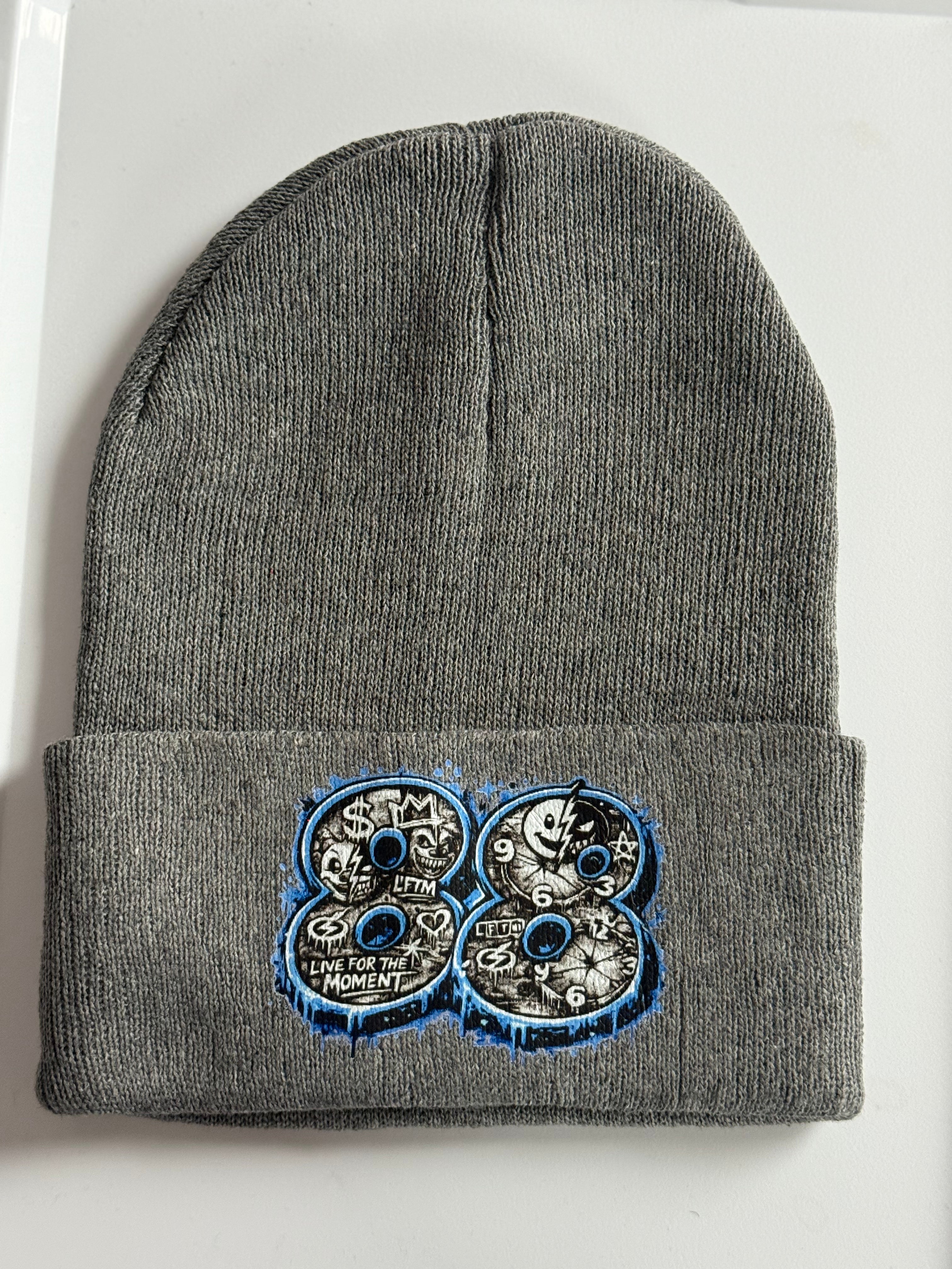 88 Grey/Blue Beanie