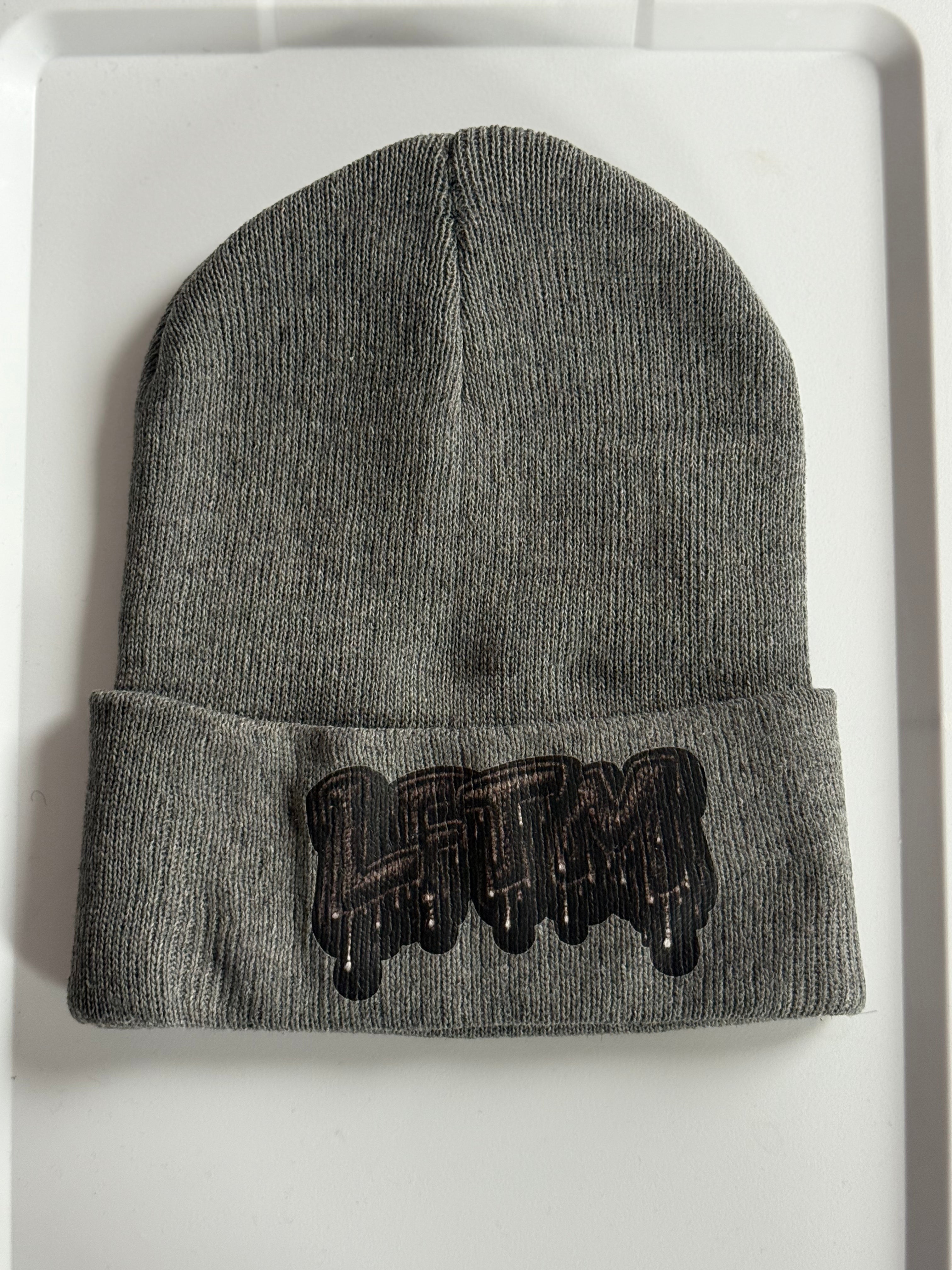 Drippy Grey/Black Beanie