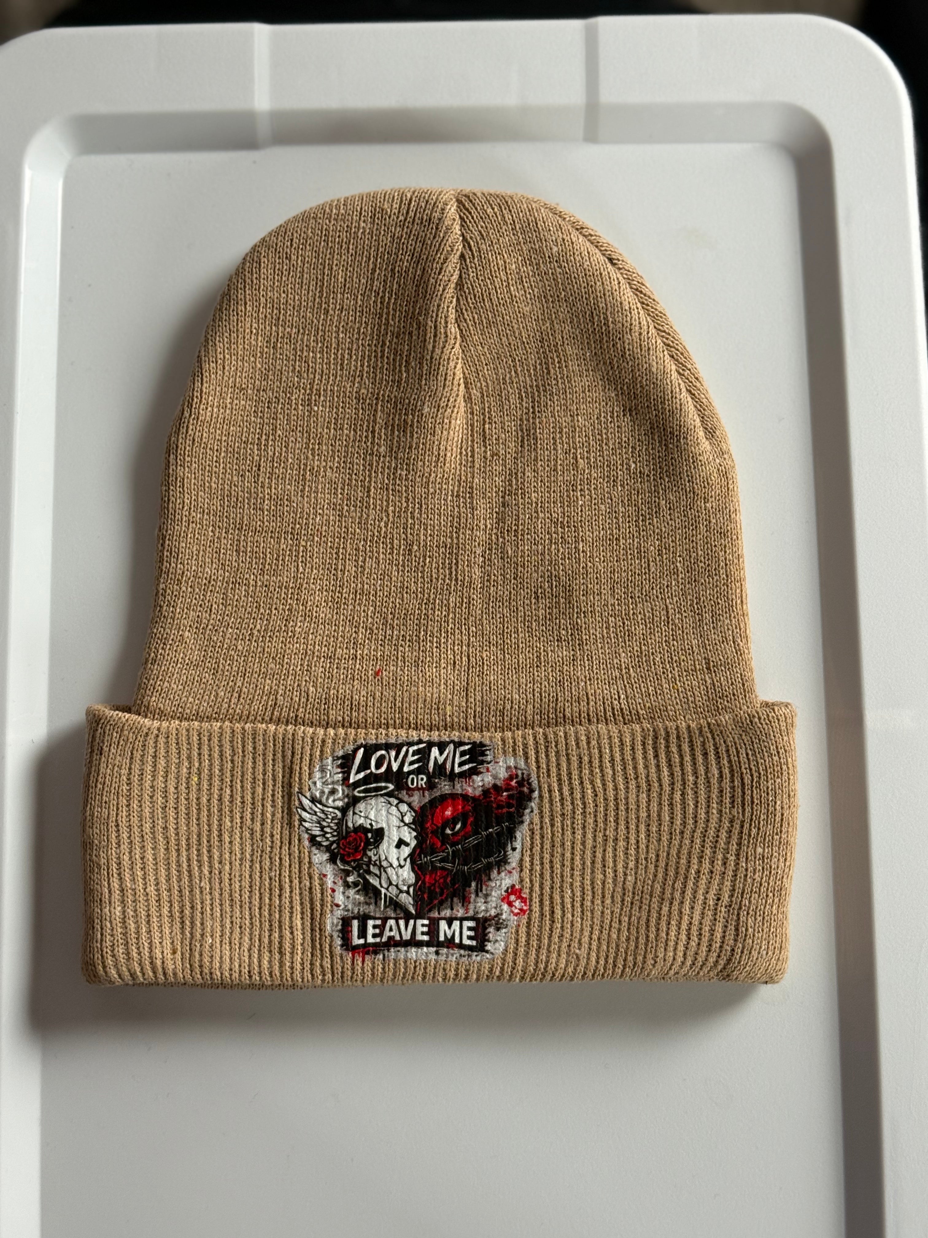 Love Me Or Leave Me Tan Beanie
